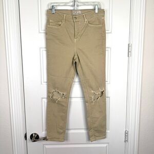 FREE PEOPLE Busted Knee Rip Jeans NEW Size 30 Classic Khaki